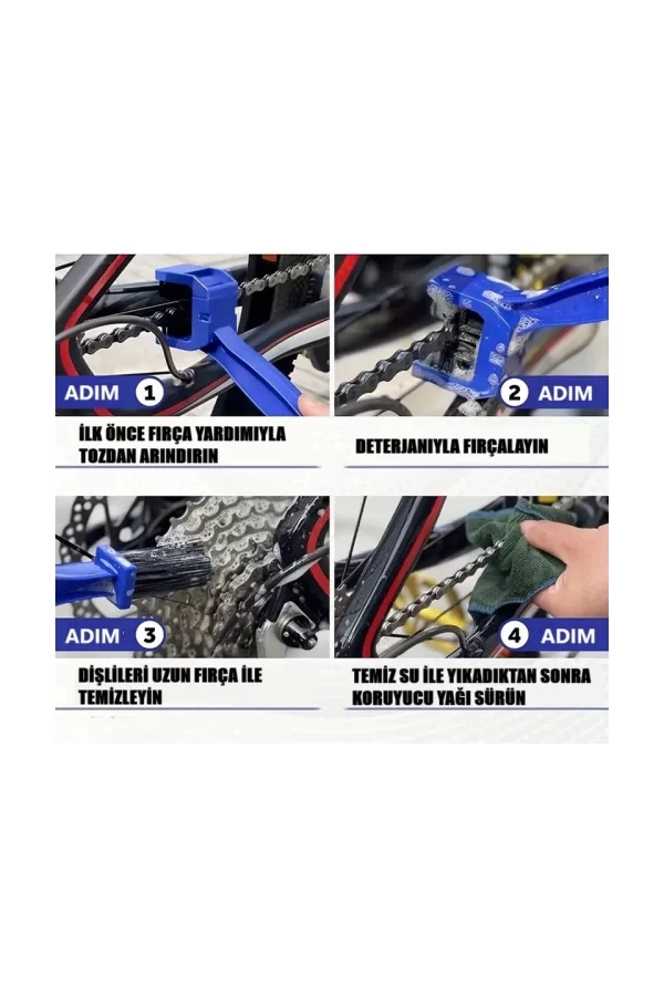 Motorsiklet  Bisiklet Zinciri Temizleme Fırçası Çift Taraflı