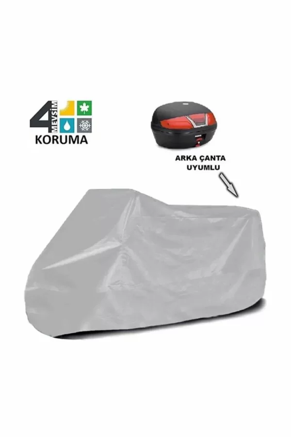 Luz&Pos Motorsiklet Branda Miflonlu Su Geçirmez 4 Mevsim (125cc 150cc Uyumlu) - Gri