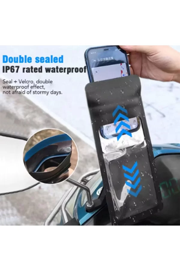 Motosiklet 360° Döndürülebilir Su Geçirmez Telefon Kılıfı Telefon Tutucu 4’’-7.2 İnç