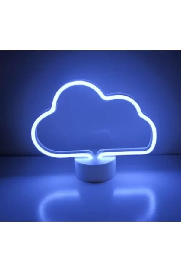 Neon Işıklı Bulut Masa Gece Lambası Pil+Usb