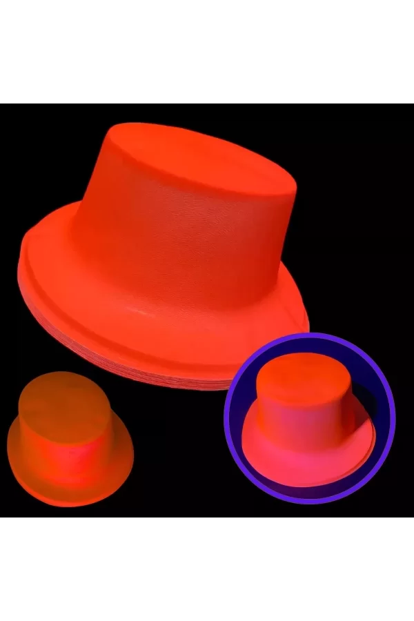 Neon Partisi Turuncu Renk Plastik Fötr Şapka