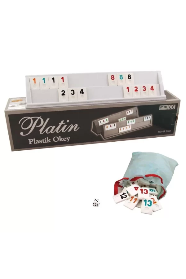 Nessiworld 1010211 Platin Plastik Okey Takımı -Starokey