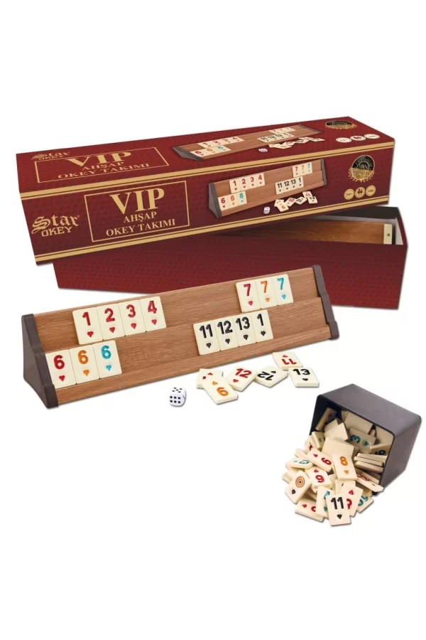 Nessiworld 1010464 VİP Ahşap Okey Takımı Açık Renk ,Star okey