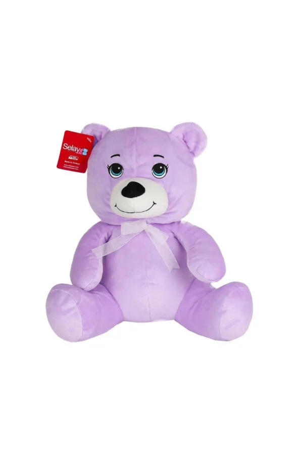 Nessiworld  1022L  Göbekli Peluş Ayı 28 cm Lila -Selay Oyuncak