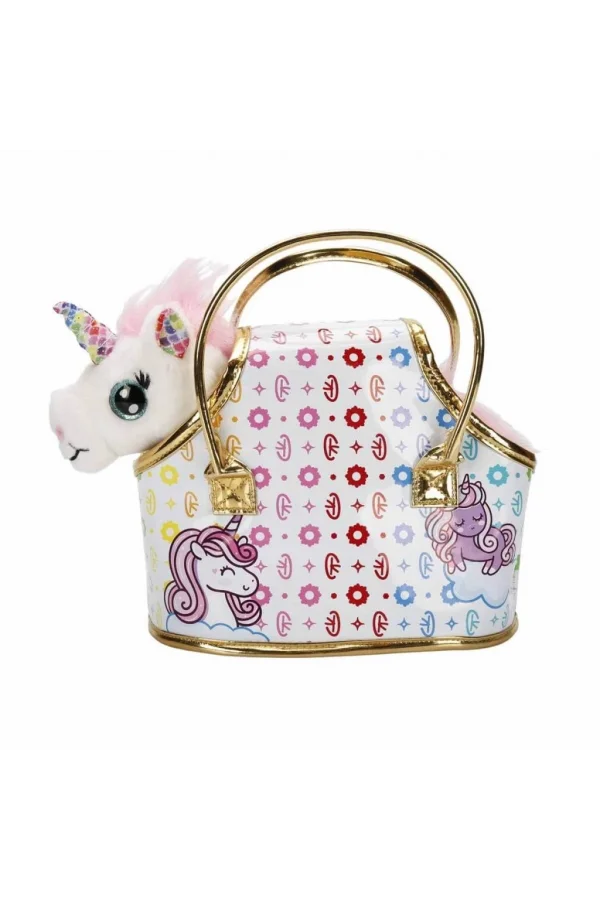 Nessiworld  10873 Cutekins Taşıma Çantalı Peluş Unicorn Lou Lou -Sunman