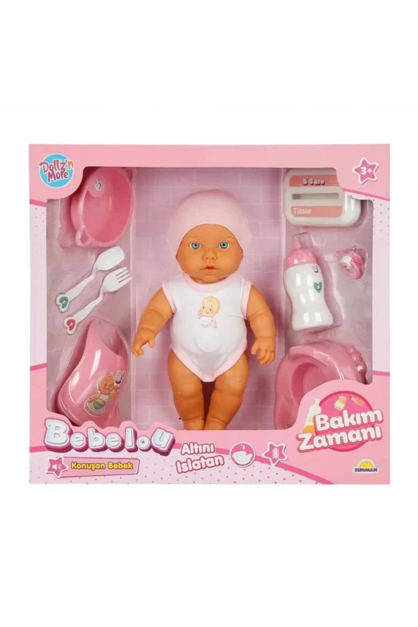 Nessiworld  3823 Bebelou Bakım Zamanı Sesli Gülen Ağlayan Bebek 32 cm -Sunman