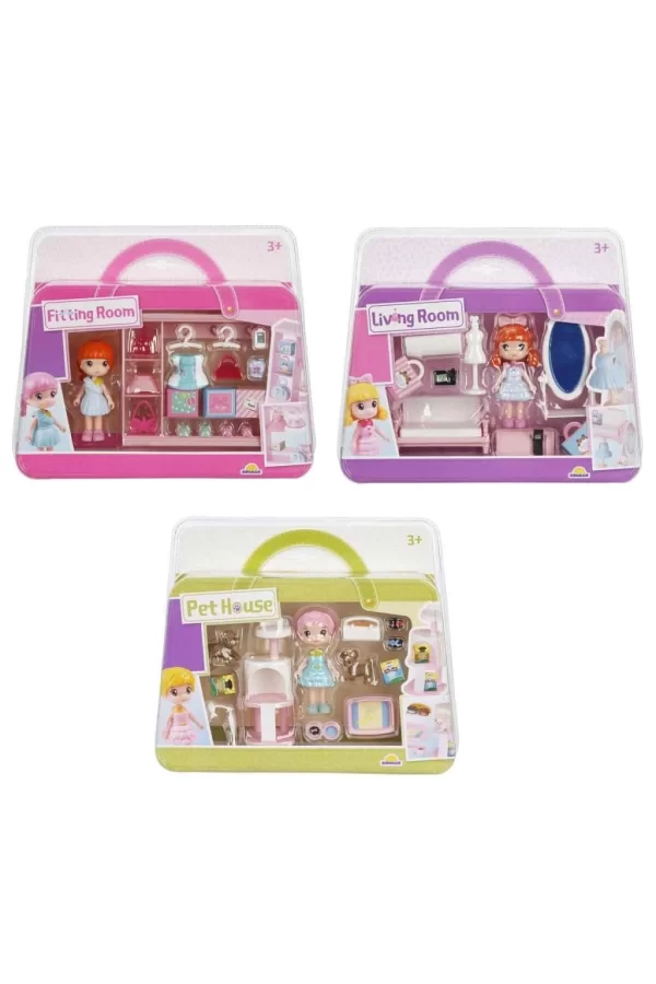 Nessiworld 4364 SUN-YFN- Bebek ve Odası Oyun Seti 3 asorti