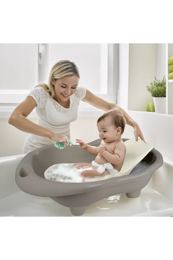 Nessiworld 7270 HİPPO OYUNCAK BEBEK YIKAMA KÜVETİ VE DESTEĞİ STONE GRİ