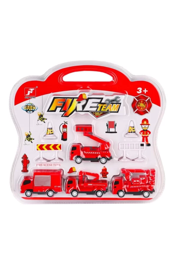 Nessiworld  995A-10 Çek Bırak İtfaiye Araç Oyun Seti -Birliktoys