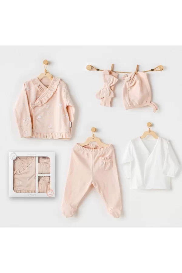 Nessiworld    AC24110 Cute Bunnies Be Sking 5 Parça Hastane Çıkışı Pink