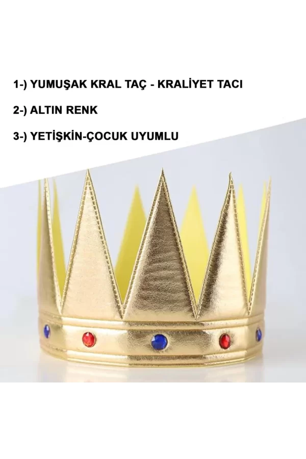 Nessiworld  AltınRenkEvaYumuşakKralKraliyetTacıYetişkinÇocukUyumlu55cm
