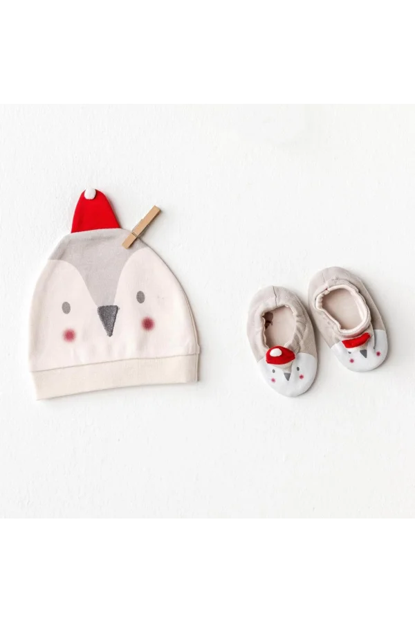 Nessiworld  Andywawa AC25348 Penguin Bebek Şapka Takım Ekru