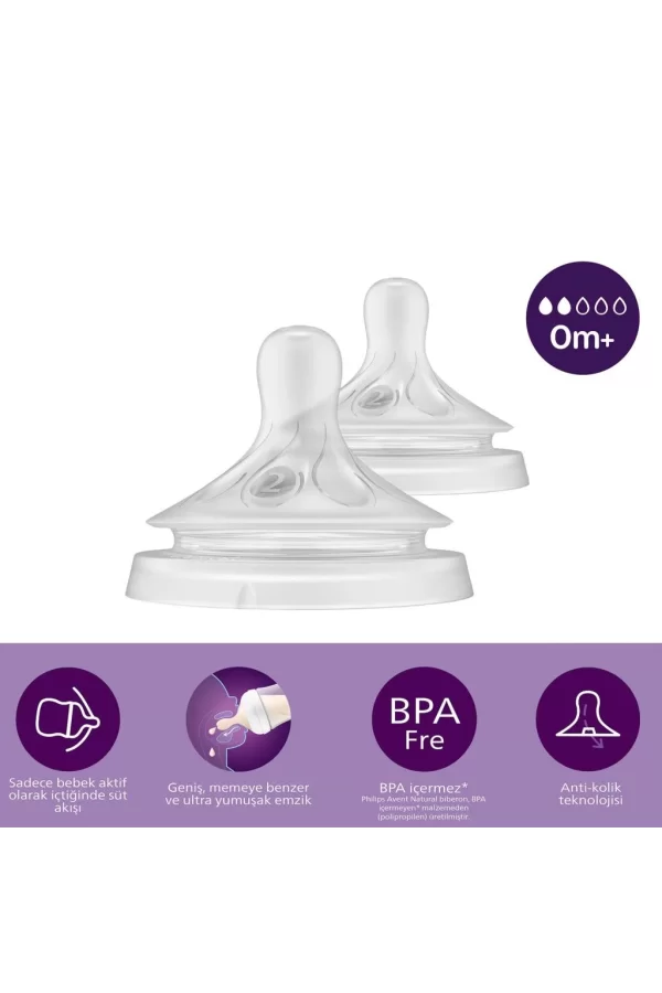 Nessiworld    Avent Doğal Tepkili Natural Response 2Li Biberon Emziği No:1 0+ Ay