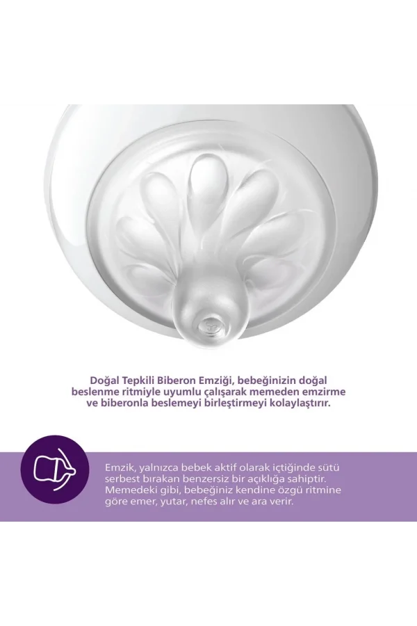 Nessiworld    Avent Doğal Tepkili Natural Response 2Li Biberon Emziği No:3 1+ Ay
