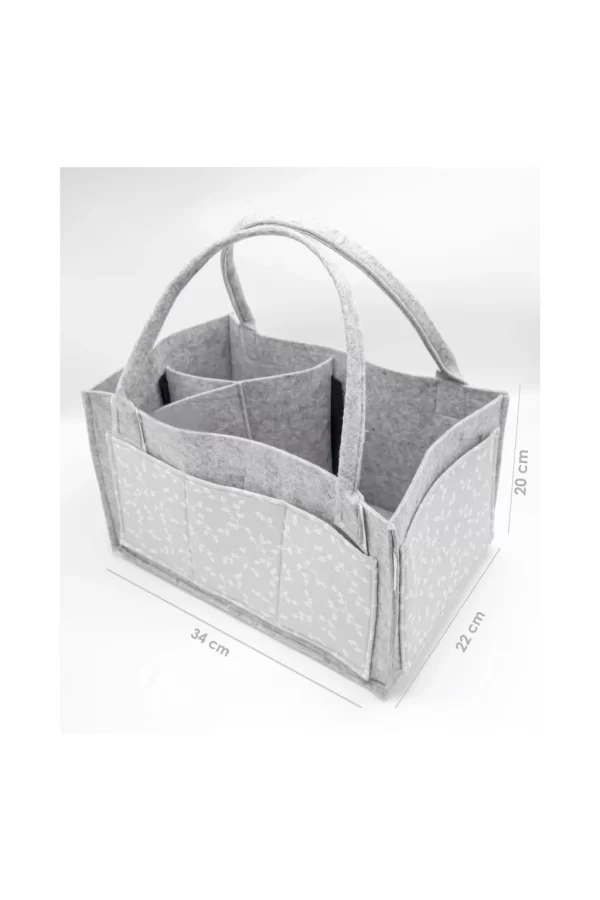 Nessiworld   BabyJem Keçe Anne Bebek Bakım Çantası 772 Gri Çiçek