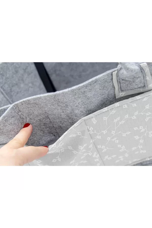 Nessiworld   BabyJem Keçe Anne Bebek Bakım Çantası 772 Gri Çiçek