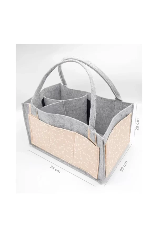 Nessiworld   BabyJem Keçe Anne Bebek Bakım Çantası 772 Somon Çiçek