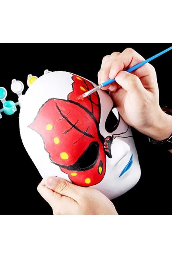 Nessiworld  Beyaz Renk Boyanabilir Anonim Tam Yüz Cosplay Maske 24x18 cm