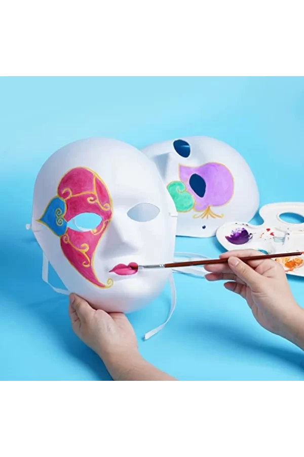 Nessiworld  Beyaz Renk Boyanabilir Anonim Tam Yüz Cosplay Maske 24x18 cm