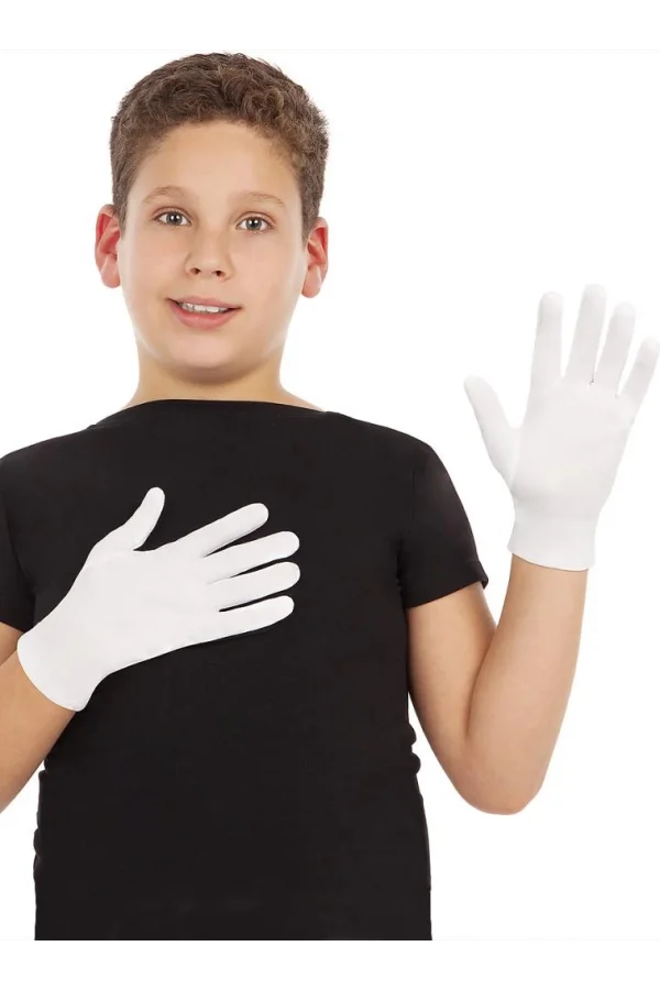 Nessiworld  Beyaz Renk Çocuk Boy Likralı Pandomim Eldiveni