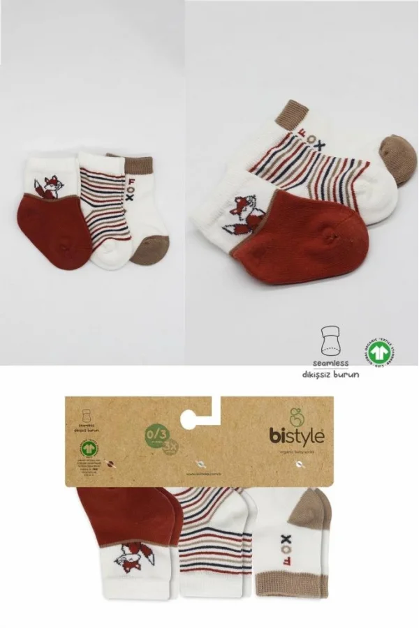Nessiworld  Bistyle 3Lü Penye Soket Çorap BS10109 Kiremit