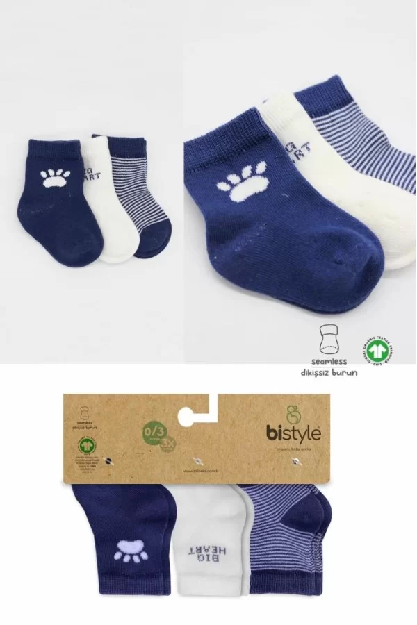 Nessiworld  Bistyle 3Lü Penye Soket Çorap BS10110 İndigo