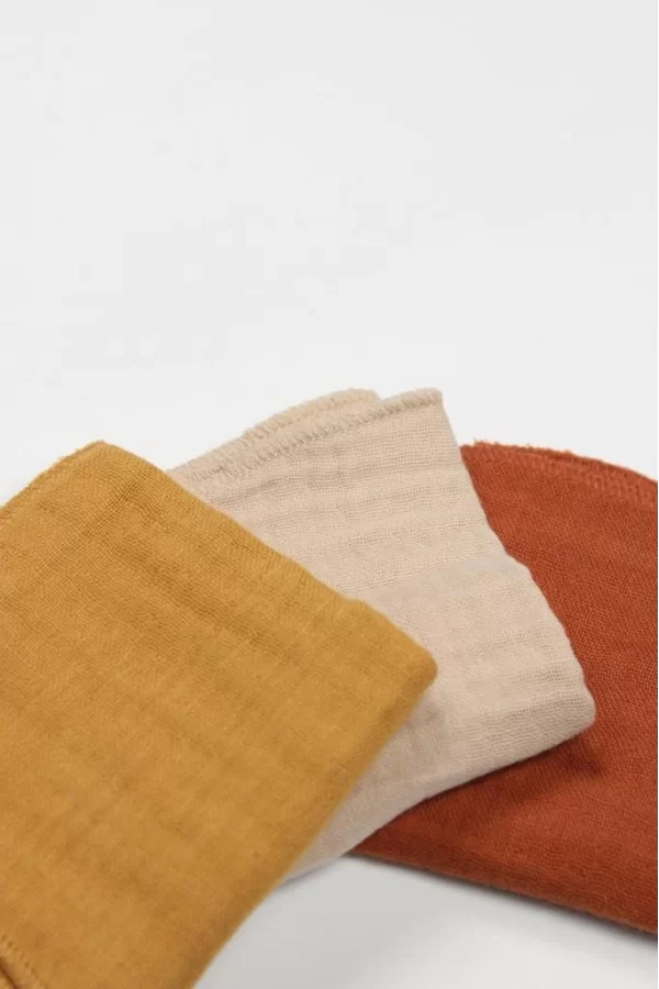 Nessiworld Bistyle 6lı Müslin Mendil 20x20 cm 90106 Kiremit Bej Hardal