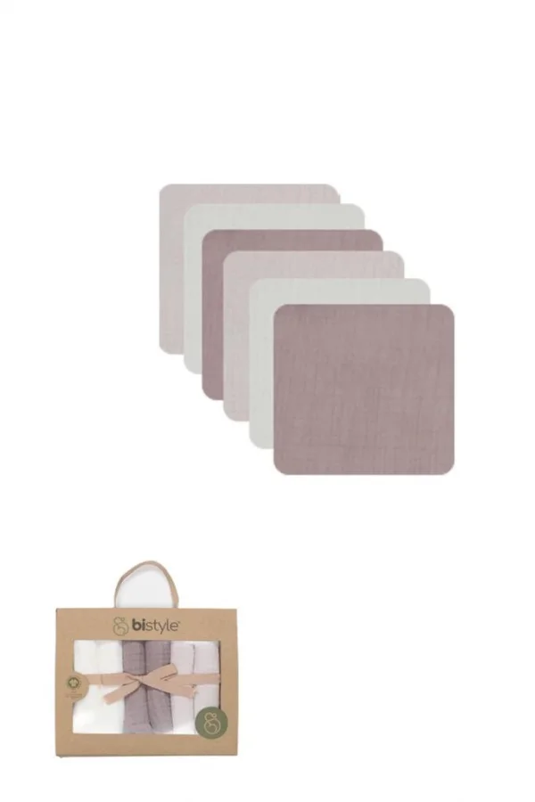 Nessiworld Bistyle 6lı Müslin Mendil 20x20 cm 90106 Taş Ekru Antrasit