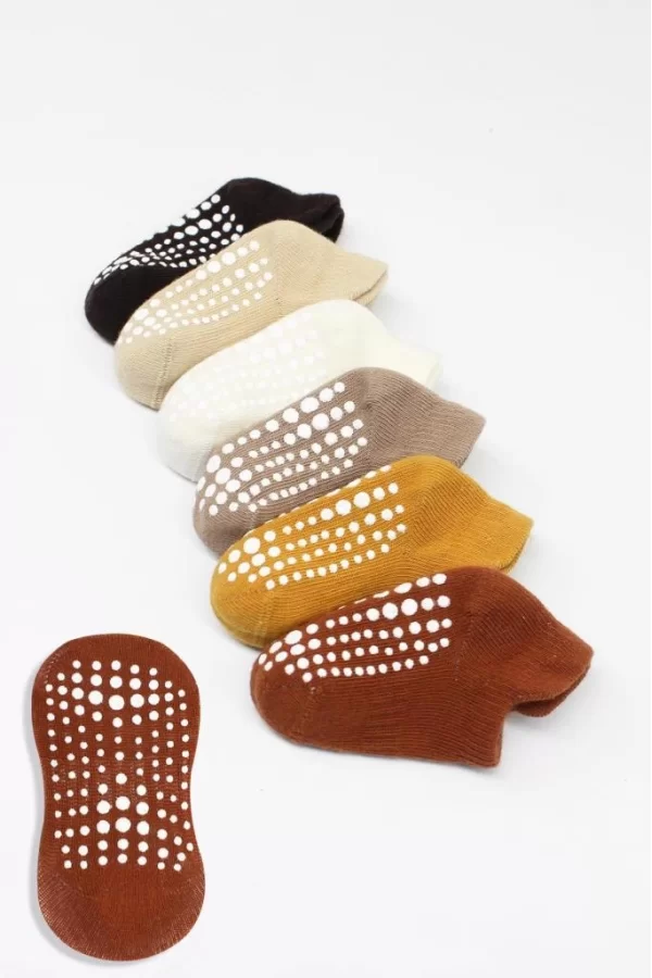 Nessiworld  Bistyle 6Lı Sneakers Kaymaz Penye Çorap BS20102 Toprak