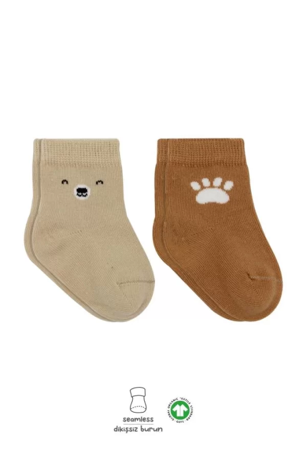 Nessiworld  Bistyle Bear Penye Soket Çorap 2Li BS10116 Bej