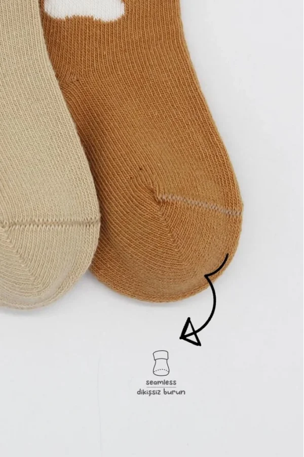 Nessiworld  Bistyle Bear Penye Soket Çorap 2Li BS10116 Bej