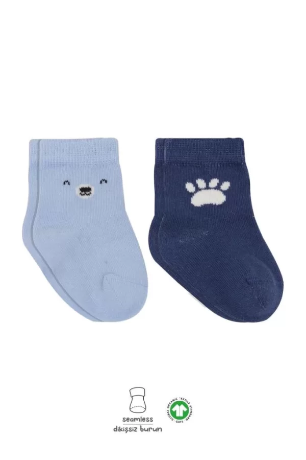 Nessiworld  Bistyle Bear Penye Soket Çorap 2Li BS10116 Mavi