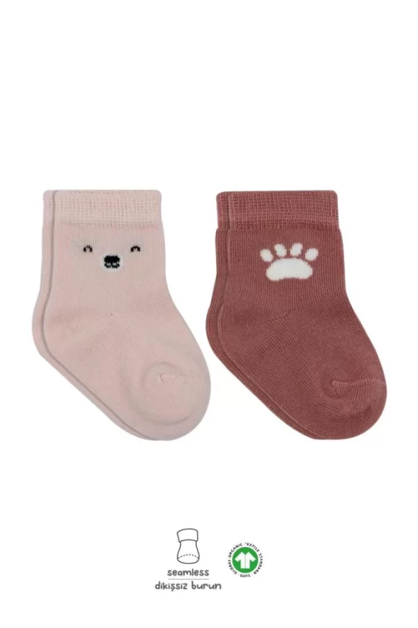 Nessiworld  Bistyle Bear Penye Soket Çorap 2Li BS10116 Pembe