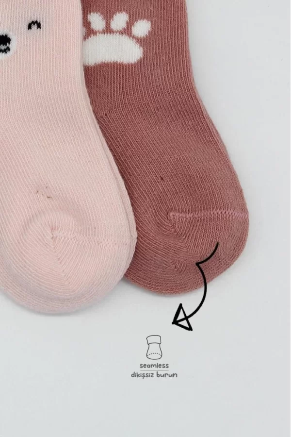 Nessiworld  Bistyle Bear Penye Soket Çorap 2Li BS10116 Pembe