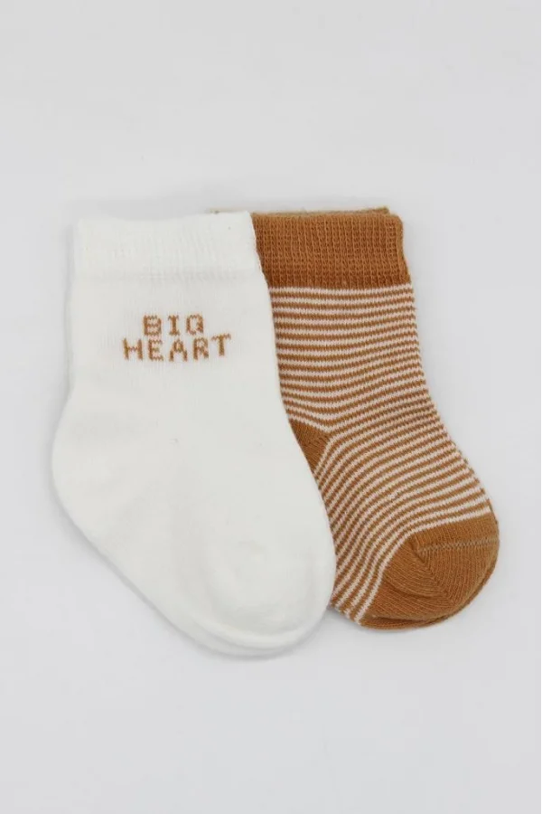 Nessiworld  Bistyle Big Heart Penye Soket Çorap 2Li BS10117 Hardal