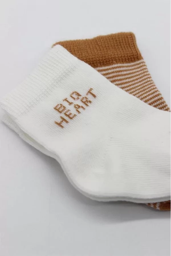Nessiworld  Bistyle Big Heart Penye Soket Çorap 2Li BS10117 Hardal