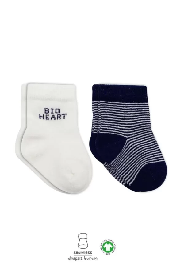 Nessiworld  Bistyle Big Heart Penye Soket Çorap 2Li BS10117 Lacivert
