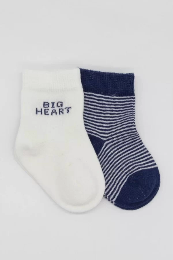Nessiworld  Bistyle Big Heart Penye Soket Çorap 2Li BS10117 Lacivert