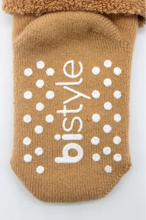 Nessiworld  Bistyle Çemberli Kaymaz Havlu Soket Çorap 2Li BS10503 Bej-Hardal