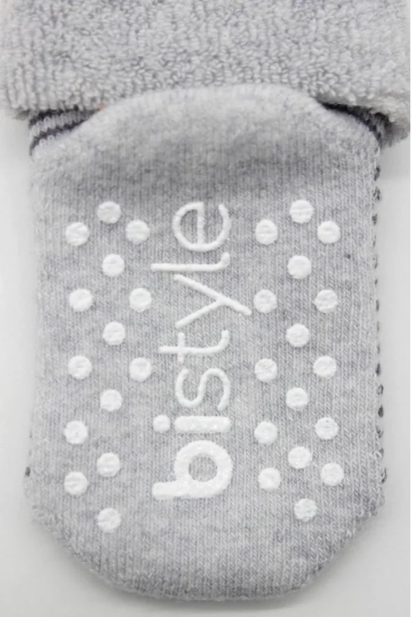 Nessiworld  Bistyle Çemberli Kaymaz Havlu Soket Çorap 2Li BS10503 Gri-Antrasit