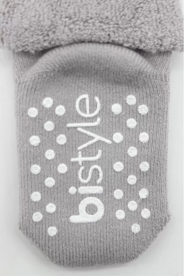 Nessiworld  Bistyle Çemberli Kaymaz Havlu Soket Çorap 2Li BS10503 İndigo Gri