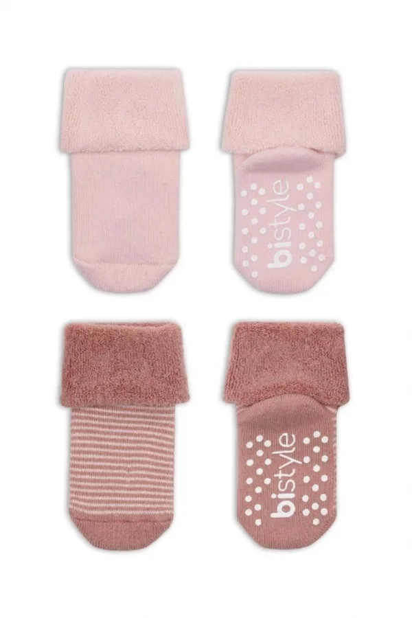 Nessiworld  Bistyle Çemberli Kaymaz Havlu Soket Çorap 2Li BS10503 Pudra Pembe