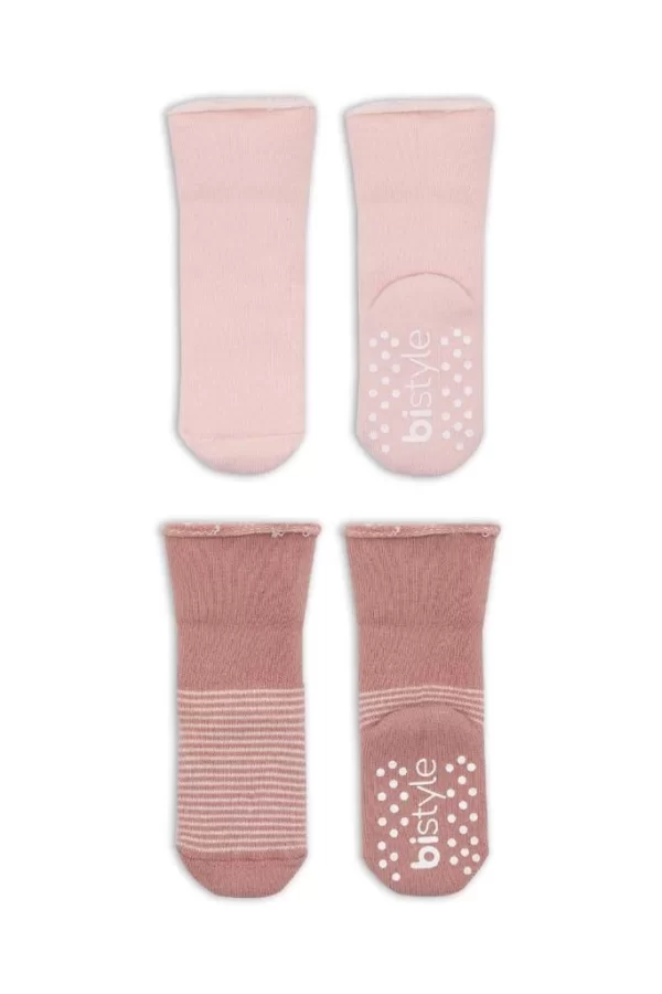 Nessiworld  Bistyle Çemberli Kaymaz Havlu Soket Çorap 2Li BS10503 Pudra Pembe