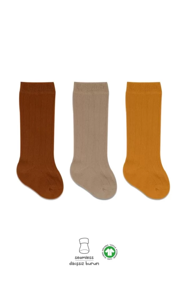 Nessiworld  Bistyle Derby Dizaltı Çorap 3Lü BS40101 Hardal Bej Kremit