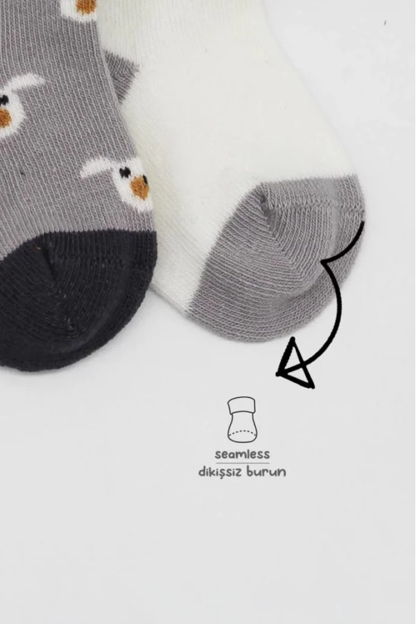 Nessiworld  Bistyle Love Dog Penye Soket Çorap 2Li BS10118 Gri