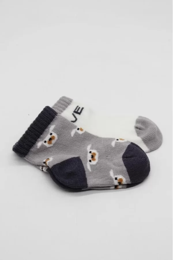 Nessiworld  Bistyle Love Dog Penye Soket Çorap 2Li BS10118 Gri