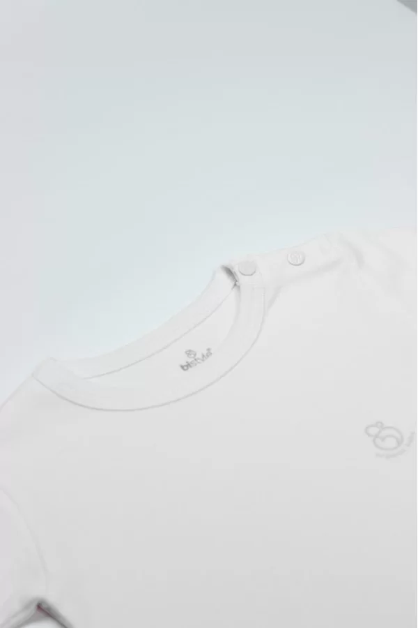 Nessiworld Bistyle Organik Natural Basic Style Yarım Kol Body BS17103 Beyaz