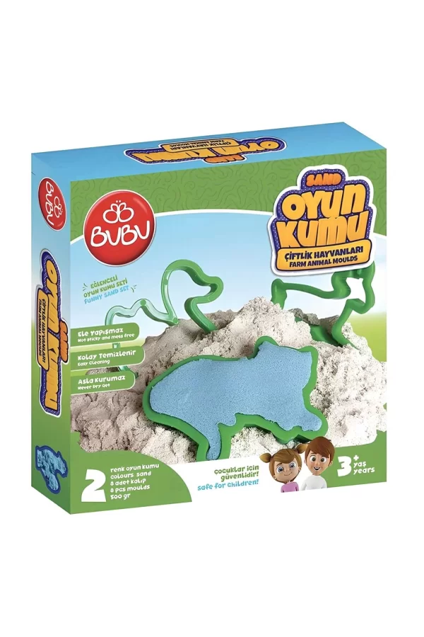 Nessiworld  Bu-Bu Games Oyun Kumu ve Çiftlik Hayvan Kalıplı Set 500 gr