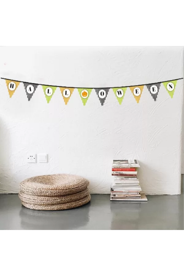 Nessiworld Cadılar Bayramı Kabak Temalı Halloween Yazılı Banner Süs Flama 3 Metre