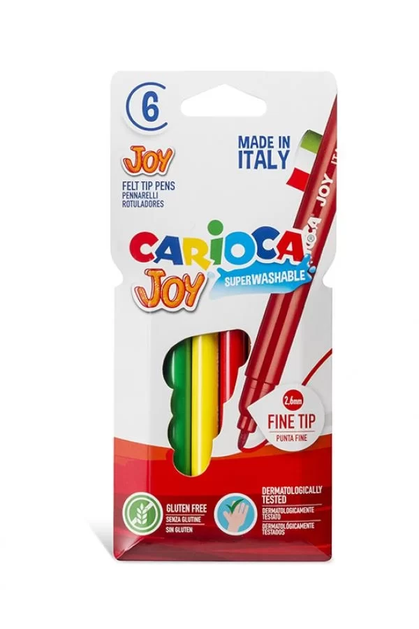 Nessiworld  Carioca Joy Süper Yıkanabilir Keçeli Boya Kalemi 6Lı